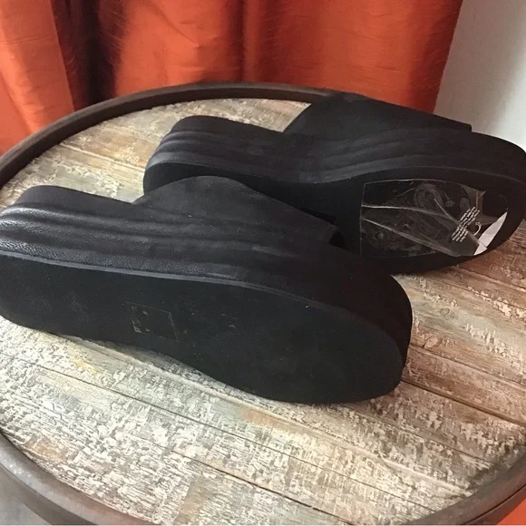 Free People Black Platform Slide Sandals - Picture 4 of 9
